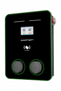 Автомобильная электрозарядная станция SMARTWATT EVC, 44 кВт, коммерческая OCPP 1.6J, переменный ток, 3 фазы 380 В, два поста по 22 кВт 32 А, розетки Type2, IP54