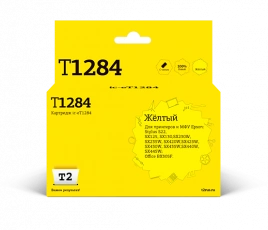 Картридж T2 IC-ET1284 (C13T12844011) для Epson Stylus S22, SX125, SX130, SX230, SX420W, Office BX305F, желтый, с чипом