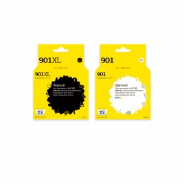 Комплект картриджей T2 IC-H901XL_MP (901XL) для HP 901XL: CC654AE/CC656AE, черный + цветной