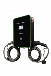 Автомобильная электрозарядная станция SMARTWATT EVC, 44 кВт, коммерческая OCPP 1.6J, переменный ток, 3 фазы 380 В, два поста по 22 кВт 32 А, кабели по 5 метров, коннекторы GBT и Type2, IP54