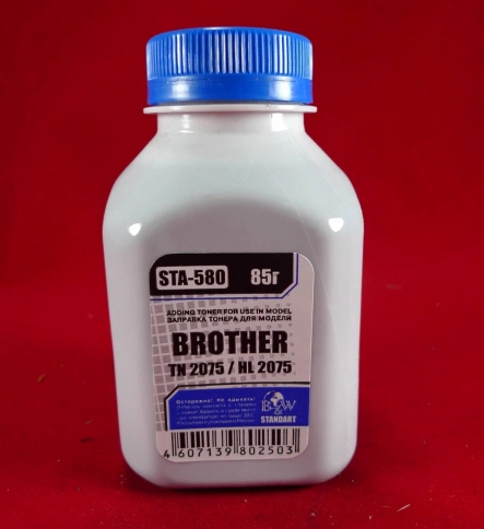 Тонер Brother TN 2075/85/2135/75 HL 2030/35/40/75/2140/50/70 (фл. 85г) B&W Standart фас.Россия фото 1