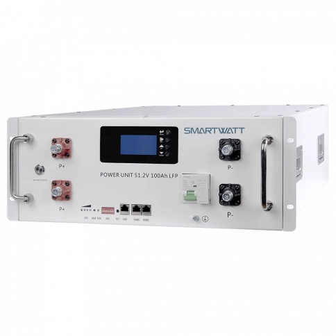 Накопитель литиевый SMARTWATT POWER UNIT 5.12 кВт, 51.2 В, 100 Ач, LFP PRISM 16S1P, активная балансировка, белый фото 1