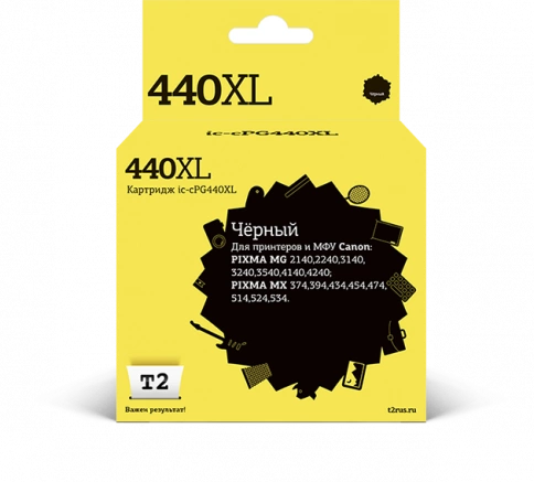 Картридж T2 IC-CPG440XL (PG-440 XL) для Canon PIXMA MG2140, 3140, 3540, MX394, 434, 474, черный фото 1