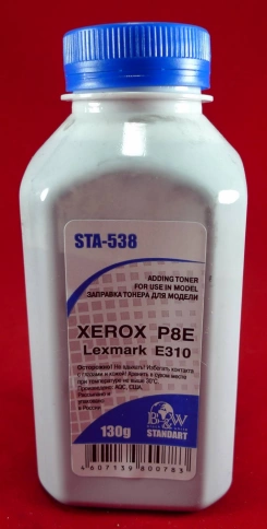 Тонер XEROX P8e/Lexmark E310 (фл. 130г) B&W Standart фас.Россия фото 1