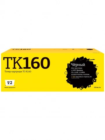 Тонер-картридж T2 TC-K160 (TK-160) для Kyocera FS-1120D, 1120DN, ECOSYS P2035d, P2035dn (2500 стр.) с чипом фото 1