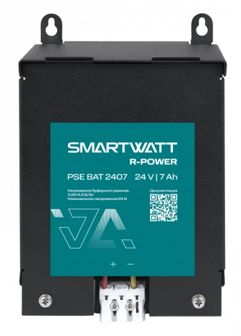 Батарейный модуль на DIN рейку SMARTWATT PSE BAT 2407 R-POWER, 24 В, 7 Ач фото 1
