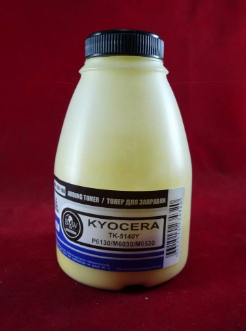 Тонер для Kyocera TK-5140Y, P6130/M6030/M6530 Yellow (фл. 100г) 5K B&W Premium фото 1