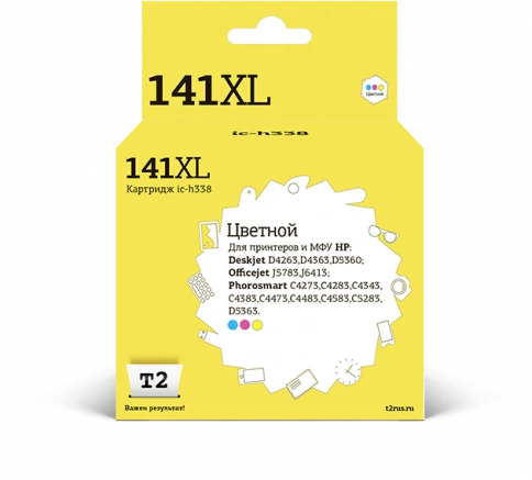 Картридж T2 IC-H338 (CB338HE) для HP Deskjet D4263, D5360, OfficejetJ5783, J6413, Photosmart C4273, цветной фото 1