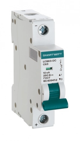 Модульный автоматический выключатель SMARTWATT PDE LCB63H-DC-C16/1, 16 А, 1P, кривая C, 10 кА фото 1