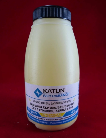 Тонер SAMSUNG CLP 320/325/360/365, CLX 3170/3305, Xerox 6110 Yellow, химический (фл. 45г) Katun фас.Россия фото 1