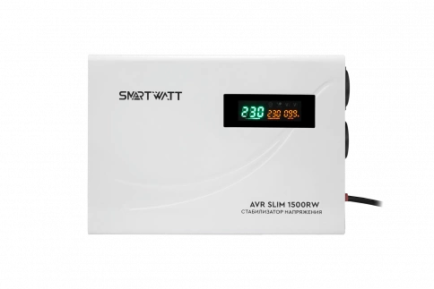 Настенный стабилизатор напряжения SMARTWATT AVR SLIM 1500RW фото 1