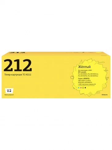 Картридж T2 TC-H212 (CF212A) для HP LJ Pro 200 M251n, MFP M276n, 276nw (1800 стр.) желтый, с чипом фото 1