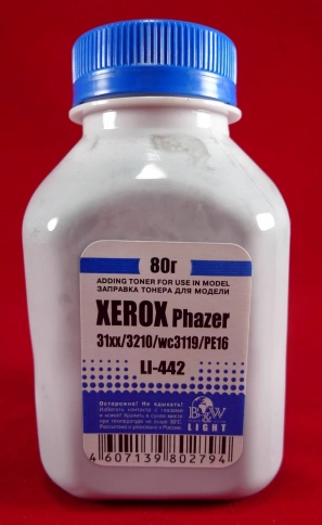 Тонер XEROX Phaser 31xx/3100/3200/3210/WC3119/Pe220, B205/B210/B215 (фл. 80г) B&W Light фас.Россия фото 1