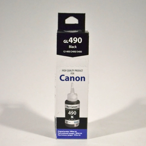 Чернила Canon GI-490 (G1400/2400/3400), 70 мл, Black pigment, White Ink (Ink-mate) (оригинальная упаковка) фото 1