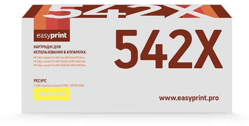 Картридж EasyPrint LH-CF542X (CF542X) для HP Color LaserJet Pro M254, M280, M281 (2500 стр.) желтый, с чипом фото 1