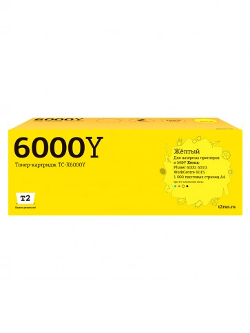Тонер-картридж T2 TC-X6000Y (106R01633) для Xerox Phaser 6000, 6010, WC6015 (1000 стр.) желтый, с чипом фото 1