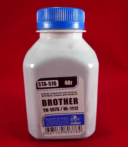 Тонер Brother TN 1075/1070/1060/1050/1040/1030/1020/1010/1000 HL-1112/1110/1111/1118 (фл. 40г) B&W Standart фас.Россия фото 1