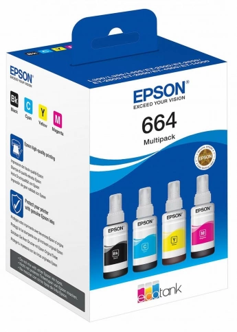 Набор чернил EPSON T664 4 цвета,  для L100/L110/L210/L300/L355 фото 1