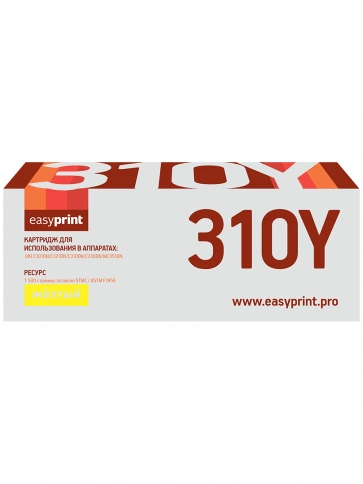 Тонер-картридж EasyPrint LO-C310Y (44973541) для Oki C301DN, C321DN, C310DN, C330DN, MC351DN (1500 стр.) желтый, с чипом фото 2