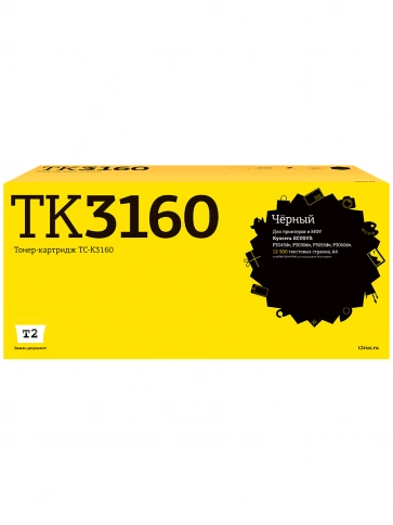 Тонер-картридж T2 TC-K3160 (TK-3160) для Kyocera P3045dn, P3050dn, P3055dn, P3060dn (12500 стр.) с чипом фото 1