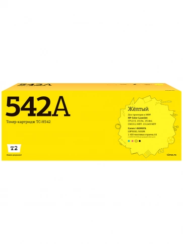 Картридж T2 TC-H542 (CB542A) для HP Color LaserJet CP1215, CP1515n, Canon 716Y (1400 стр.) Желтый, с чипом фото 1