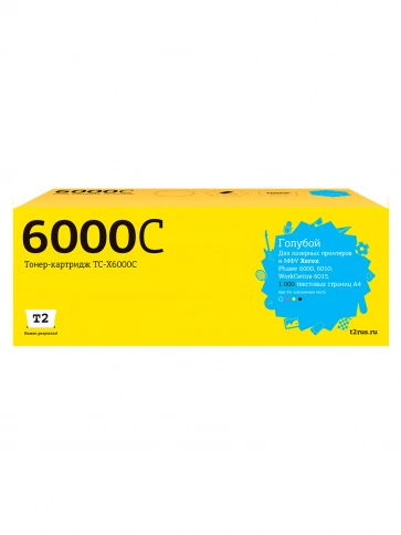Тонер-картридж T2 TC-X6000C (106R01631) для Xerox Phaser 6000, 6010, WC6015 (1000 стр.) голубой, с чипом фото 1