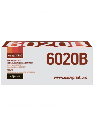 Тонер-картридж EasyPrint LX-6020B (106R02763) для Xerox Phaser 6020, 6022, WorkCentre 6025, 6027 (2000 стр.) черный, с чипом фото 2