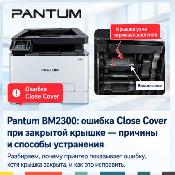 Pantum BM2300: ошибка Close Cover при закрытой крышке — причины и способы устранения